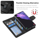 For Samsung Galaxy S22 5G Litchi Texture Magnetic Detachable Wallet Leather Phone Case(Black)