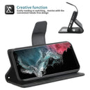 For Samsung Galaxy S22 5G Litchi Texture Magnetic Detachable Wallet Leather Phone Case(Black)