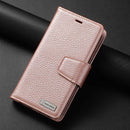 For Samsung Galaxy S22 Ultra 5G Litchi Texture Magnetic Detachable Wallet Leather Phone Case(Rose Gold)
