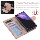 For Samsung Galaxy S22 Ultra 5G Litchi Texture Magnetic Detachable Wallet Leather Phone Case(Rose Gold)