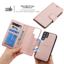 For Samsung Galaxy S22 Ultra 5G Litchi Texture Magnetic Detachable Wallet Leather Phone Case(Rose Gold)