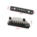A7465-01 6 Way Power Distribution Block 4 x M6 Terminal Studs with 2 Fixing Screws