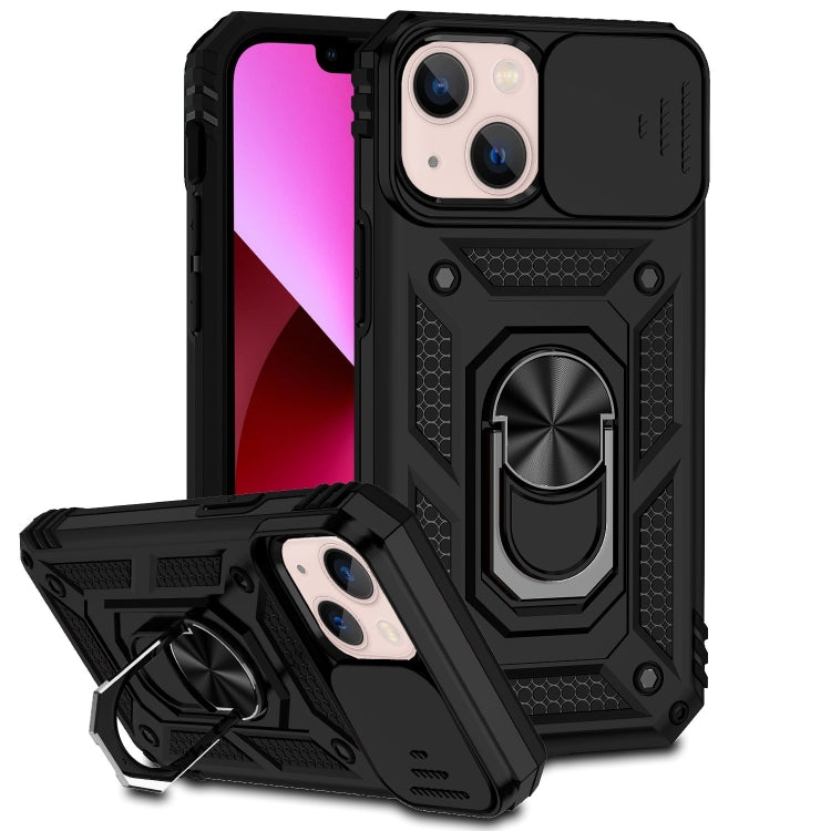 Sliding Camshield Holder Phone Case For iPhone 14(Black)