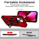 Sliding Camshield Holder Phone Case For iPhone 14(Red)
