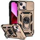 Sliding Camshield Holder Phone Case For iPhone 14(Gold)