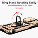 Sliding Camshield Holder Phone Case For iPhone 14(Gold)