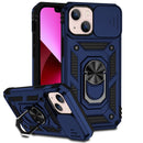 Sliding Camshield Holder Phone Case For iPhone 14(Blue)