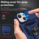 Sliding Camshield Holder Phone Case For iPhone 14(Blue)