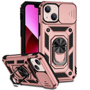 Sliding Camshield Holder Phone Case For iPhone 14(Rose Gold)