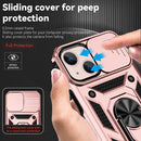 Sliding Camshield Holder Phone Case For iPhone 14(Rose Gold)