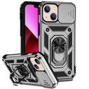 Sliding Camshield Holder Phone Case For iPhone 14(Silver)