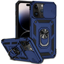 Sliding Camshield Holder Phone Case For iPhone 14 Pro(Blue)