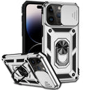 Sliding Camshield Holder Phone Case For iPhone 14 Pro(Silver)