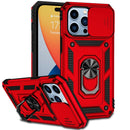 Sliding Camshield Holder Phone Case For iPhone 14 Pro Max(Red)
