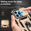 Sliding Camshield Holder Phone Case For iPhone 14 Pro Max(Gold)
