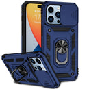 Sliding Camshield Holder Phone Case For iPhone 14 Pro Max(Blue)
