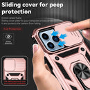 Sliding Camshield Holder Phone Case For iPhone 14 Pro Max(Rose Gold)