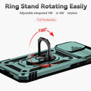 Sliding Camshield Holder Phone Case For iPhone 14 Pro Max(Dark Green)