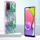 For Samsung Galaxy A03s 164mm 2.0mm Airbag Shockproof TPU Phone Case(Ink Green Marble)