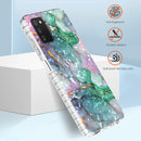 For Samsung Galaxy A03s 164mm 2.0mm Airbag Shockproof TPU Phone Case(Ink Green Marble)