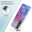 For Samsung Galaxy S21 5G 2.0mm Airbag Shockproof TPU Phone Case(Blue Purple Marble)