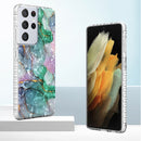 For Samsung Galaxy S21 Ultra 5G 2.0mm Airbag Shockproof TPU Phone Case(Ink Green Marble)
