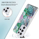 For Samsung Galaxy S21 Ultra 5G 2.0mm Airbag Shockproof TPU Phone Case(Ink Green Marble)