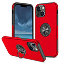 Magnetic Ring Kickstand Shockproof Phone Case For iPhone 14 Max(Red)