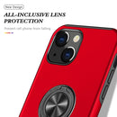 Magnetic Ring Kickstand Shockproof Phone Case For iPhone 14 Max(Red)