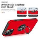 Magnetic Ring Kickstand Shockproof Phone Case For iPhone 14 Max(Red)