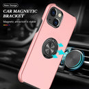 Magnetic Ring Kickstand Shockproof Phone Case For iPhone 14 Max(Rose Gold)