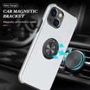 Magnetic Ring Kickstand Shockproof Phone Case For iPhone 14 Max(Silver)