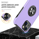 Magnetic Ring Kickstand Shockproof Phone Case For iPhone 14 Max(Purple)