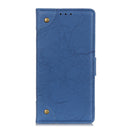 For Alcatel 1B 2020 /Alcatel 1A 2020 Copper Buckle Retro Crazy Horse Texture Horizontal Flip Leather Case with Holder & Card Slots & Wallet(Blue)