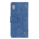 For Alcatel 1B 2020 /Alcatel 1A 2020 Copper Buckle Retro Crazy Horse Texture Horizontal Flip Leather Case with Holder & Card Slots & Wallet(Blue)