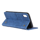 For Alcatel 1B 2020 /Alcatel 1A 2020 Copper Buckle Retro Crazy Horse Texture Horizontal Flip Leather Case with Holder & Card Slots & Wallet(Blue)