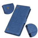 For Alcatel 1B 2020 /Alcatel 1A 2020 Copper Buckle Retro Crazy Horse Texture Horizontal Flip Leather Case with Holder & Card Slots & Wallet(Blue)