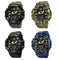 SKMEI 1965 Stainless Steel Buckle PU Strap Waterproof Electronic Watch(Army Green)