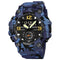 SKMEI 1965 Stainless Steel Buckle PU Strap Waterproof Electronic Watch(Blue Camouflage)