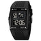 SKMEI 1967 Stainless Steel Buckle PU Strap Waterproof Electronic Watch(Black and Black Machine)