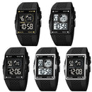 SKMEI 1967 Stainless Steel Buckle PU Strap Waterproof Electronic Watch(Silver and White Machine)