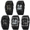 SKMEI 1967 Stainless Steel Buckle PU Strap Waterproof Electronic Watch(Silver and White Machine)
