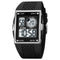 SKMEI 1967 Stainless Steel Buckle PU Strap Waterproof Electronic Watch(Silver and White Machine)
