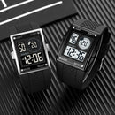 SKMEI 1967 Stainless Steel Buckle PU Strap Waterproof Electronic Watch(Silver and White Machine)