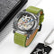 SKMEI 9271 Stainless Steel Buckle Leather Strap Waterproof Mechanical Watch(Brown)