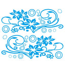 2 PCS/Set D-75 Flower Vine Pattern Car Modified Decorative Sticker(Blue)