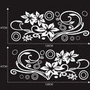 2 PCS/Set D-75 Flower Vine Pattern Car Modified Decorative Sticker(White)