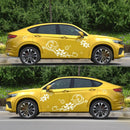 2 PCS/Set D-75 Flower Vine Pattern Car Modified Decorative Sticker(White)