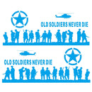 2 PCS/Set D-84 Old Soldiers Pattern Car Modified Decorative Sticker(Blue)