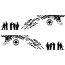 2 PCS/Set D-123 Soldiers Pattern Car Modified Decorative Sticker(Black)